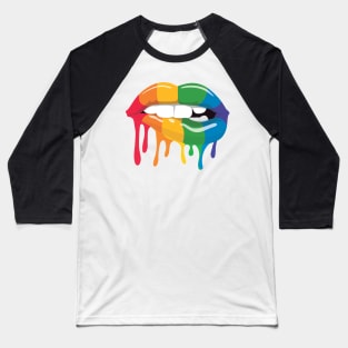 Rainbow Lips Baseball T-Shirt